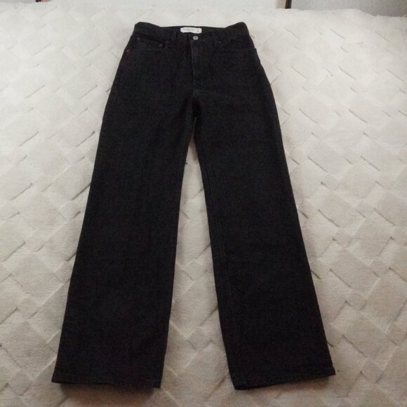 Abercrombie & Fitch 90s Relaxed Jean Womens 26 High Rise Black Rigid Denim - Picture 1 of 10